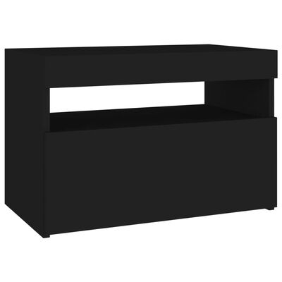 vidaXL TV Cabinets with LED Lights 2 pcs Black 23.6"x13.8"x15.7"