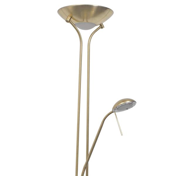 vidaXL Floor Lamp Brass Steel with brass finish Tall Adjustable Armrests