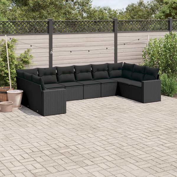 vidaXL Garden Sofa Set Black