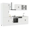 vidaXL Kitchen Cabinet Set White Engineered wood and glass 8-Piece