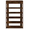 vidaXL Shoe Rack Smoked Oak Engineered Wood 23.6 x 11.8 x 38.6 in