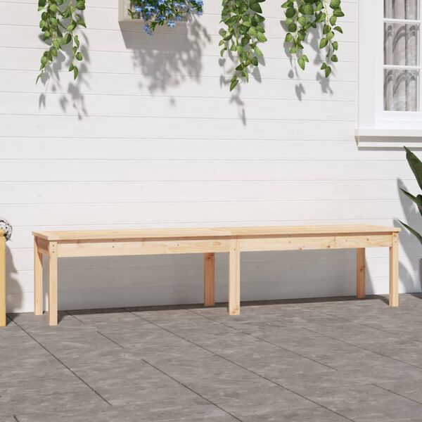 vidaXL Garden Bench Natural Pine Solid Pine Wood Large Seats Many