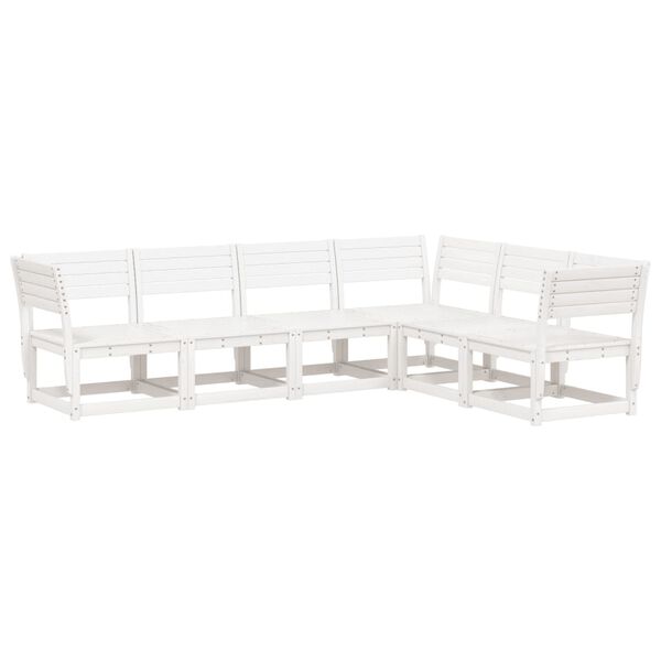 vidaXL Garden Sofa Set White Solid pine wood Large Modular