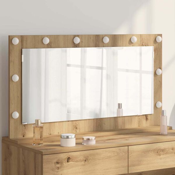 vidaXL Vanity Mirror with Mirror Artisan Oak 39.37 x 21.65 x 7.09 in