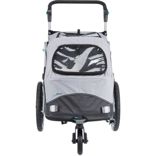 TRIXIE Dog Trailer Grey and Black Steel and Polyester Medium Collapsible