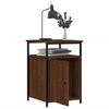 vidaXL Nightstand Brown Oak Engineered Wood Compact Adjustable Feet