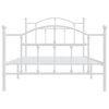 vidaXL Bed Frame White Powder-Coated Steel Twin Bed Frame Rectangular