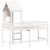 vidaXL Loft Bed White Solid pine wood 31.5x78.7 in Loft Bed