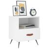 vidaXL Nightstand White Engineered wood, iron, PU faux leather Medium