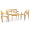 vidaXL Patio Dining Set Set of 4 Natural wood Solid Teak Wood Medium