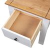 vidaXL Bedside Cabinet White, Natural Solid Pine Wood 18.1x15.7x22.4 in
