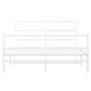 vidaXL Bed Frame White Powder-Coated Steel Full Bed Frame Rectangular
