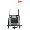 vidaXL Pet Bike Trailer Grey and Black Oxford Fabric and Iron Medium