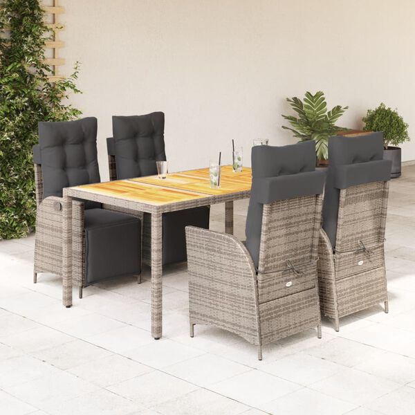 vidaXL Garden Dining Set Grey
