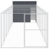 vidaXL Dog House Anthracite Galvanized Steel Large Dog House