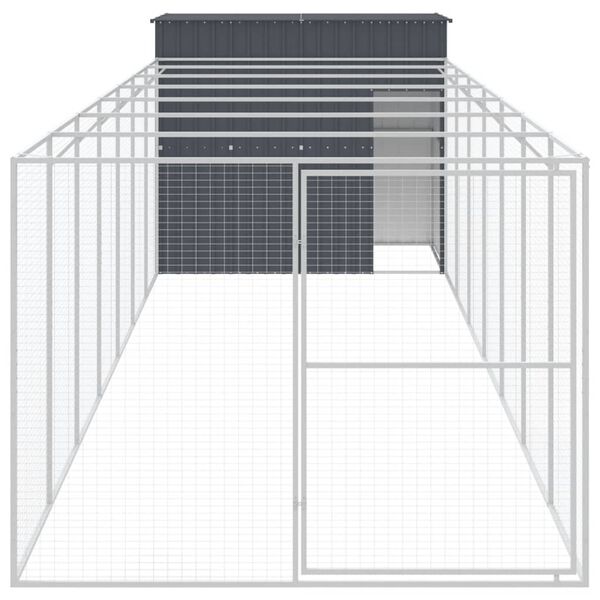 vidaXL Dog House Anthracite Galvanized Steel Large Dog House
