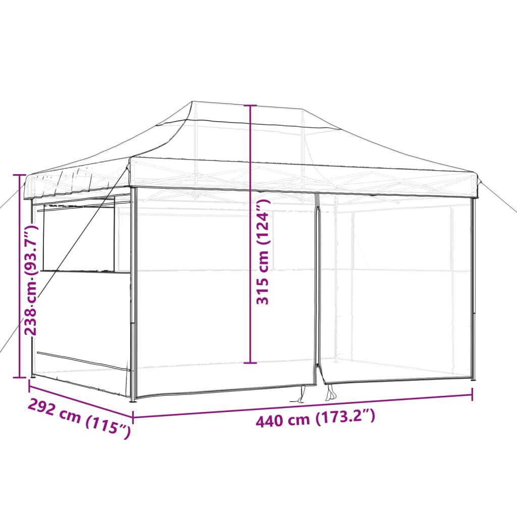 vidaXL Party Tent Burgundy and Black