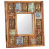 vidaXL Mirror Multicolor Solid reclaimed wood Medium Decorative Inlays