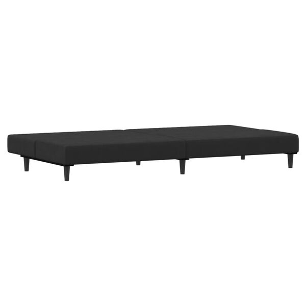 vidaXL Sofa Bed Black Velvet (100% polyester), wood, plastic Large