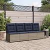 vidaXL Reclining Patio Sofa Gray PE rattan Single Reclining Garden Sofa