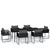 vidaXL 7 Piece Patio Dining Set Black