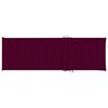 vidaXL Sun Lounger Wine red cushion, natural wood finish