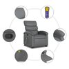 vidaXL Stand Up Massage Recliner Chair Grey Faux leather, metal, plywood