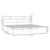 vidaXL Bed Frame White Steel Full Bed Frame Rectangular Modern