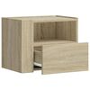vidaXL Wall-mounted Bedside Cabinet Sonoma oak Engineered wood Medium