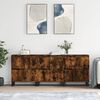 vidaXL Sideboard Set of 3 Smoked Oak Engineered wood, metal Large