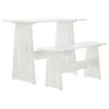 vidaXL Dining Set White Solid pinewood Seats Many 3-Piece Dining Set