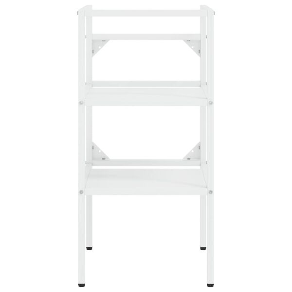 vidaXL Bathroom Sink Frame White Powder-coated iron Medium