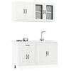 vidaXL Kitchen Cabinet Set High gloss white Engineered wood 4-piece set