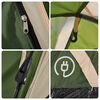 vidaXL Camping Tent Dome 3-Person Green Quick Release