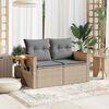 vidaXL Garden Sofa Beige, Light Grey