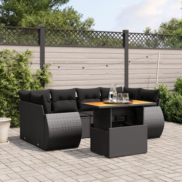 vidaXL Garden Sofa Set Black