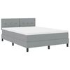 vidaXL Box Spring Bed with Mattress Light gray 55.1" x 78.7" fabric
