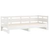 vidaXL Pull-out Day Bed White Solid pine wood 2x