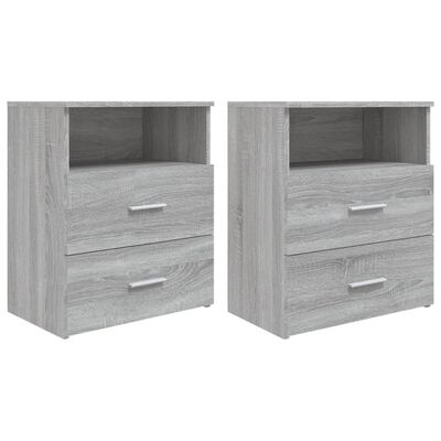 vidaXL Side Cabinets 2 pcs Gray Sonoma 19.7"x12.6"x23.6"