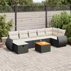 vidaXL Garden Sofa Set Black, Cream White