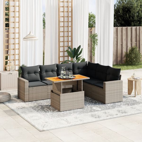 vidaXL Garden Sofa Set Grey