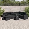 vidaXL Garden Sofa Set Black