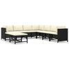 vidaXL Garden Lounge Set Black/Cream White