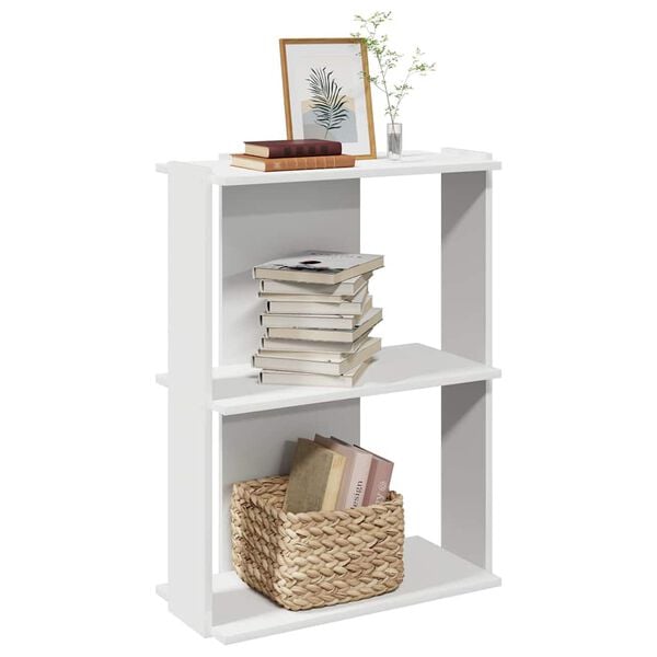 vidaXL Bookcase White Engineered Wood 23.6x11.8x31.5 in Bookcase