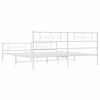 vidaXL Bed Frame White Powder-Coated Steel Full Bed Frame Rectangular