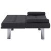 vidaXL Sofa Bed Dark grey Polyester, wood, chrome Large Convertible