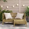 vidaXL Garden Sofa Natural Wood Solid Pine Wood Medium Modular