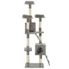 vidaXL Cat Tree Grey Particle board, plush, sisal rope 5.6 ft tall