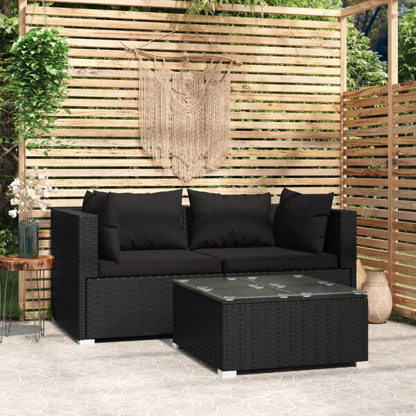 vidaXL Garden Lounge Set Black