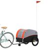 vidaXL Bike Trailer Black and Orange 99.2 lb Iron